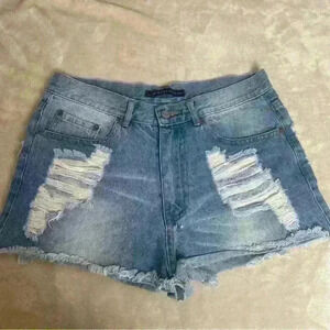 Signature8 Denim Shorts Holes Jeans